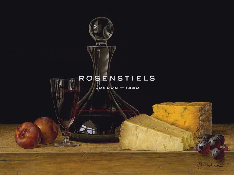 Decanter of Port with Cheeses and Plums - Roy Hodrien