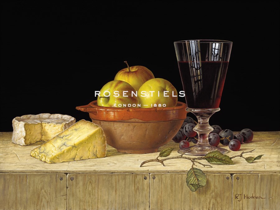 Apples in a Rustic Bowl with Cheeses - Roy Hodrien