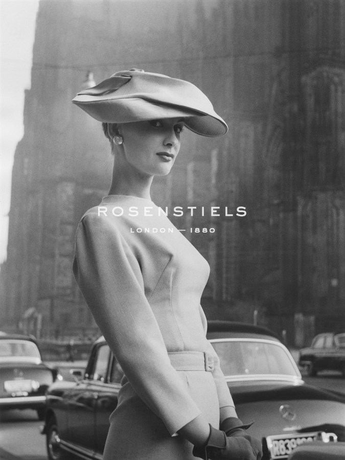 Woman Wearing an Elegant Spiral-shaped Hat, 1956 - The Chelsea Collection