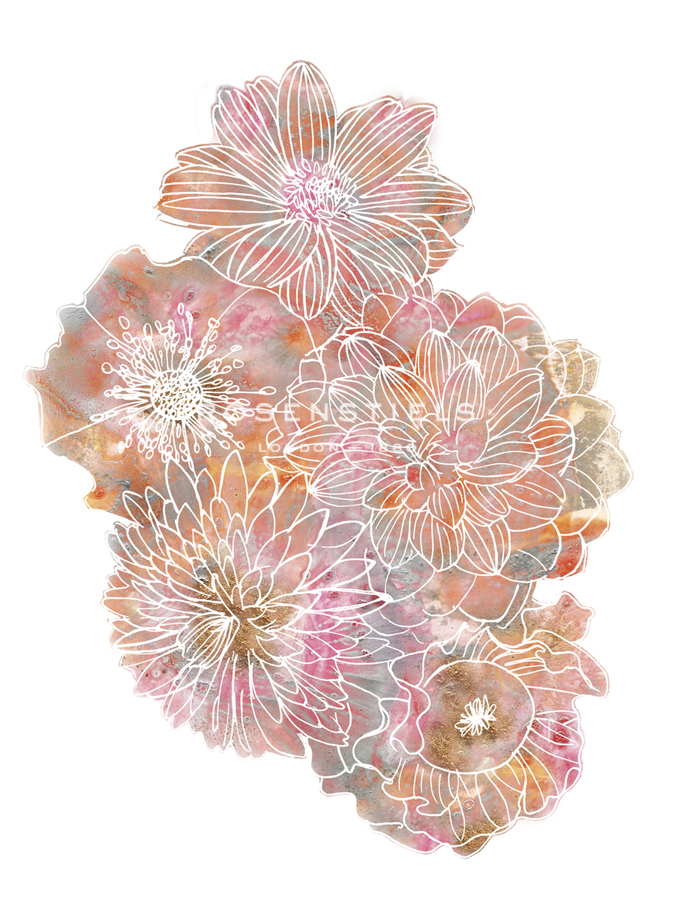 Floating Florals - Fiesta - Belle Poesia