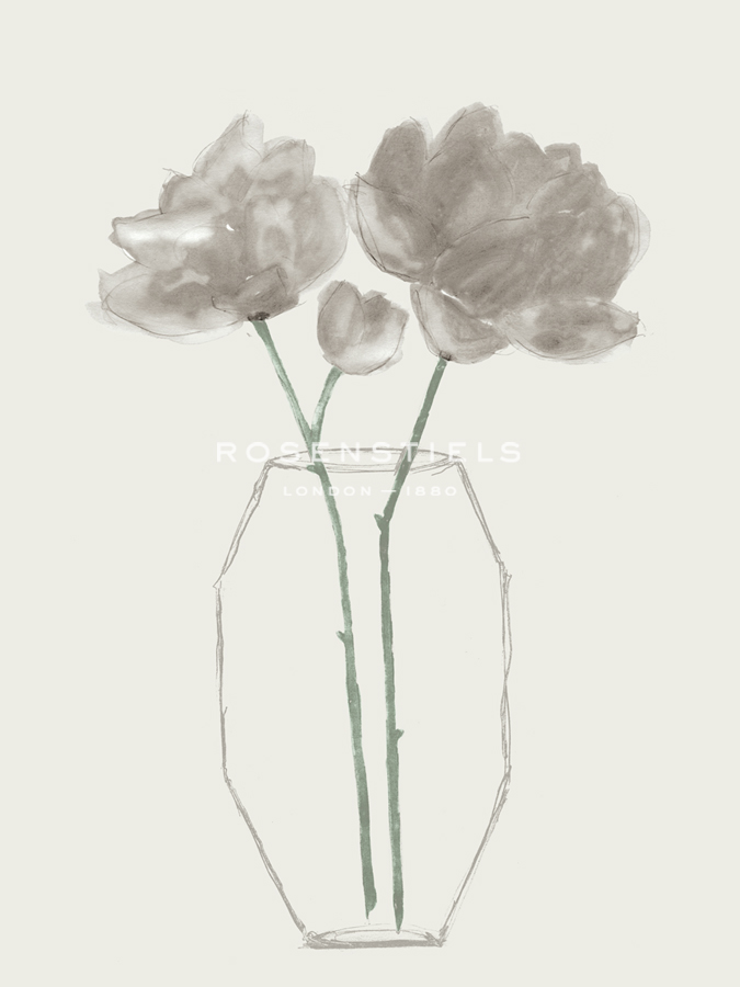 Hexagonal Vase Floral - Neutral - Belle Poesia