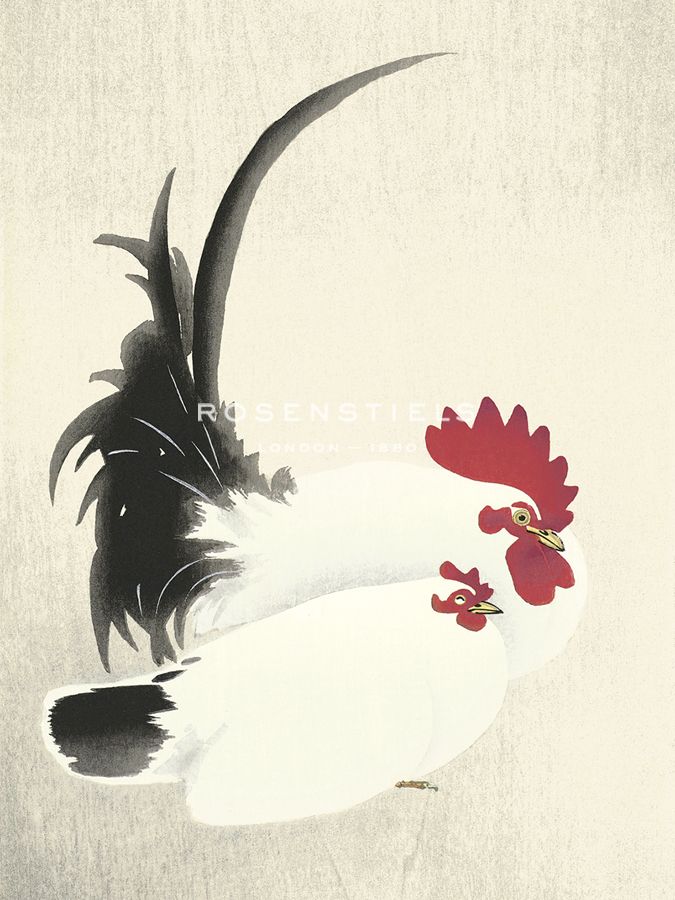 Rooster and Hen - Ohara Koson