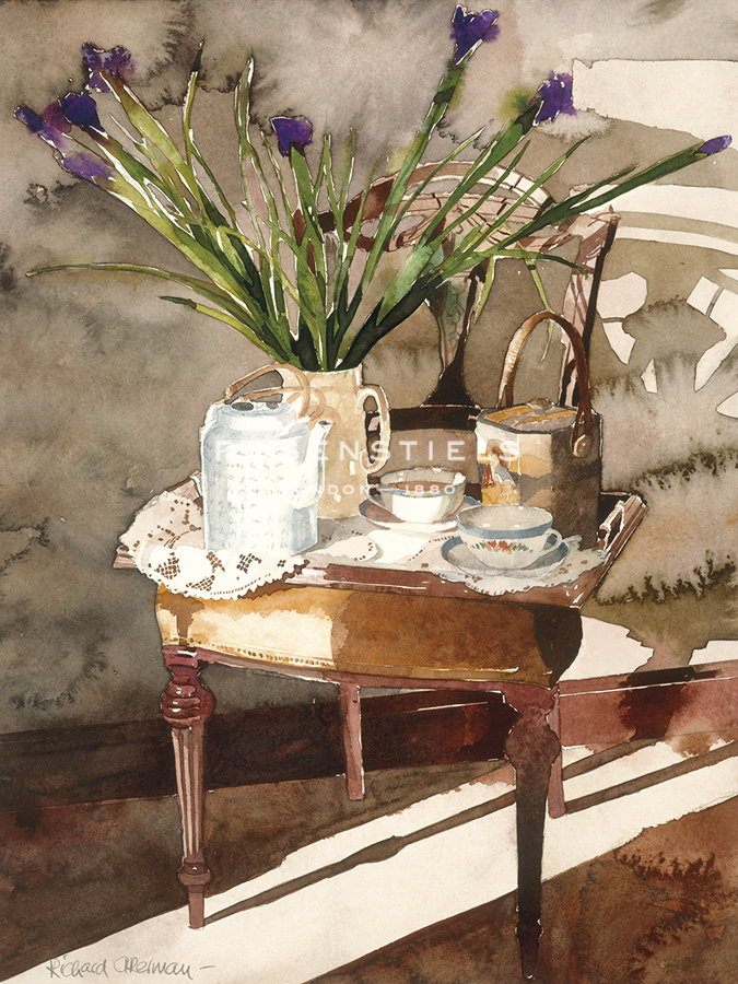 Tea Tray and Irises - Richard Akerman