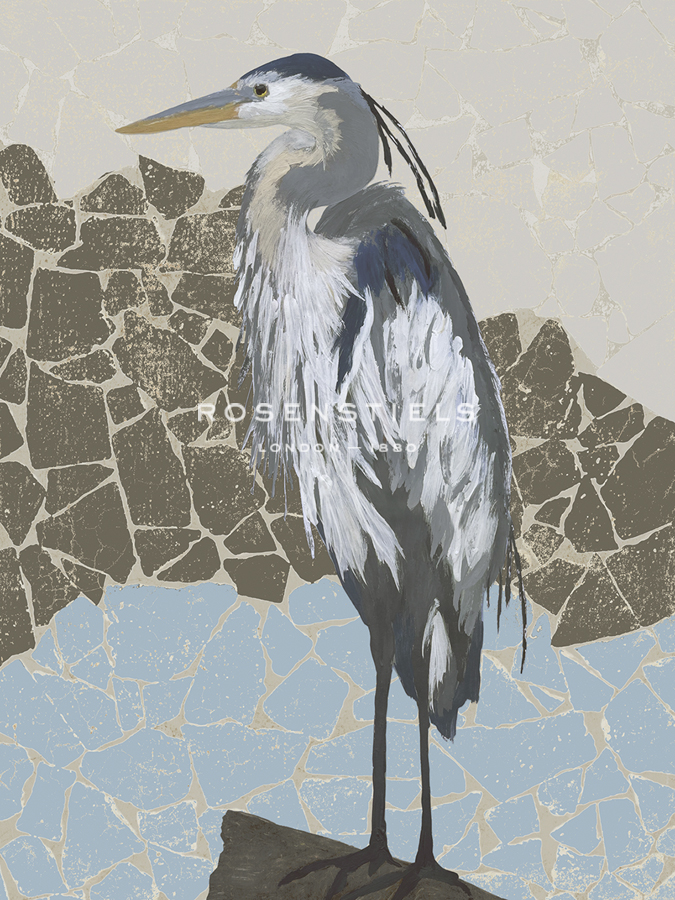 Mosaic Heron - Await - Belle Poesia