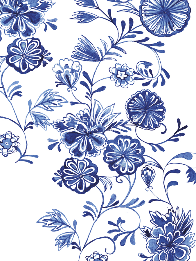 Blue Floral Forms - Paula Mills