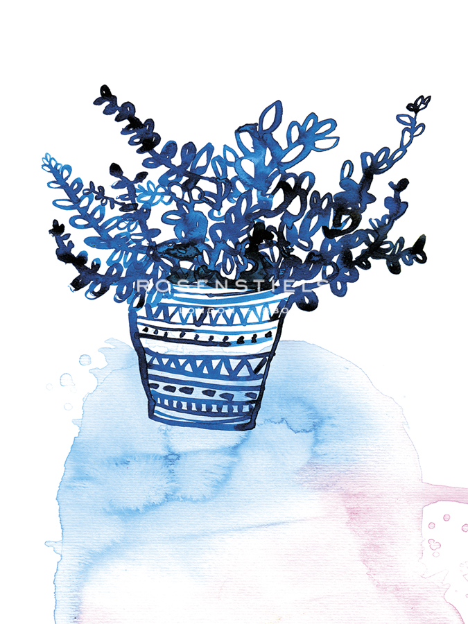 Blue Succulent Pot - Paula Mills