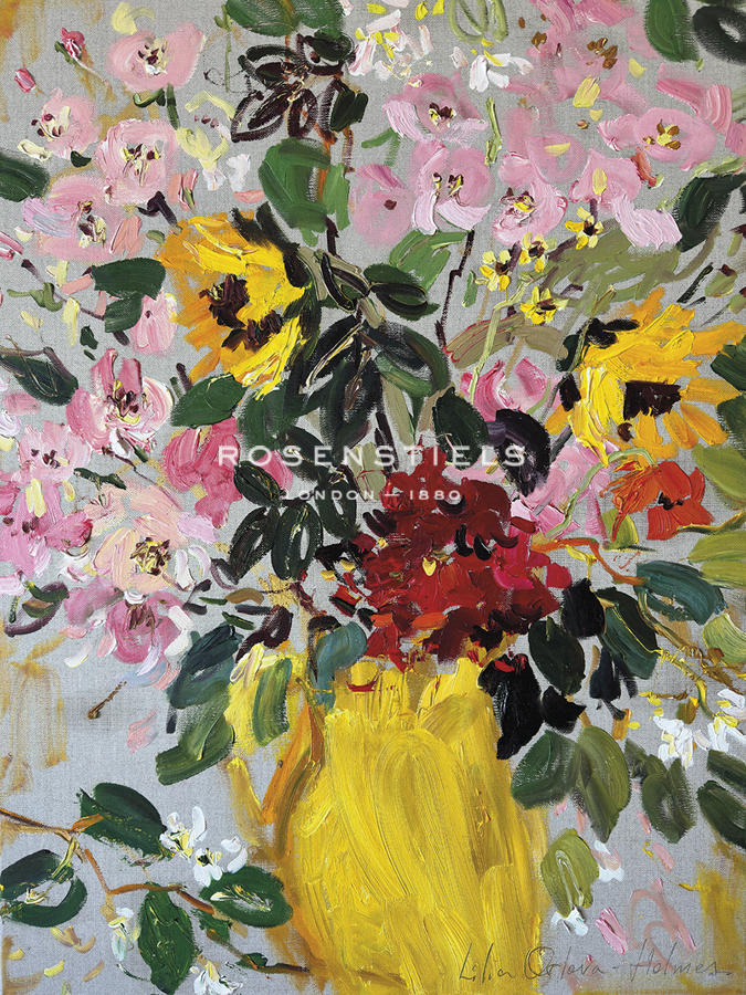 Flowers in a Yellow Jug - Lilia Orlova Holmes