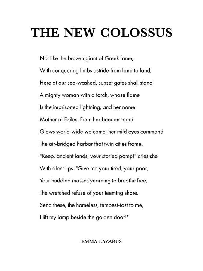 The New Colossus - Emma Lazarus
