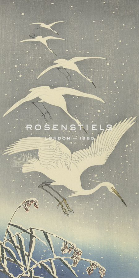 Descending Egrets - Ohara Koson