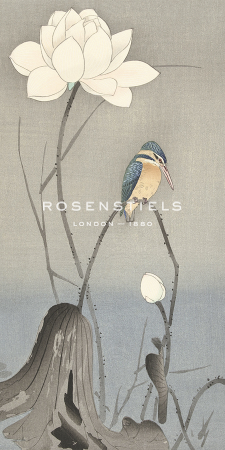Kingfisher near Lotus Flower - Ohara Koson