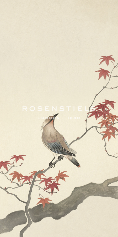 Japanese Waxwing on Maple - Ohara Koson