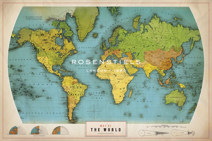 Retro World Map - The Vintage Collection