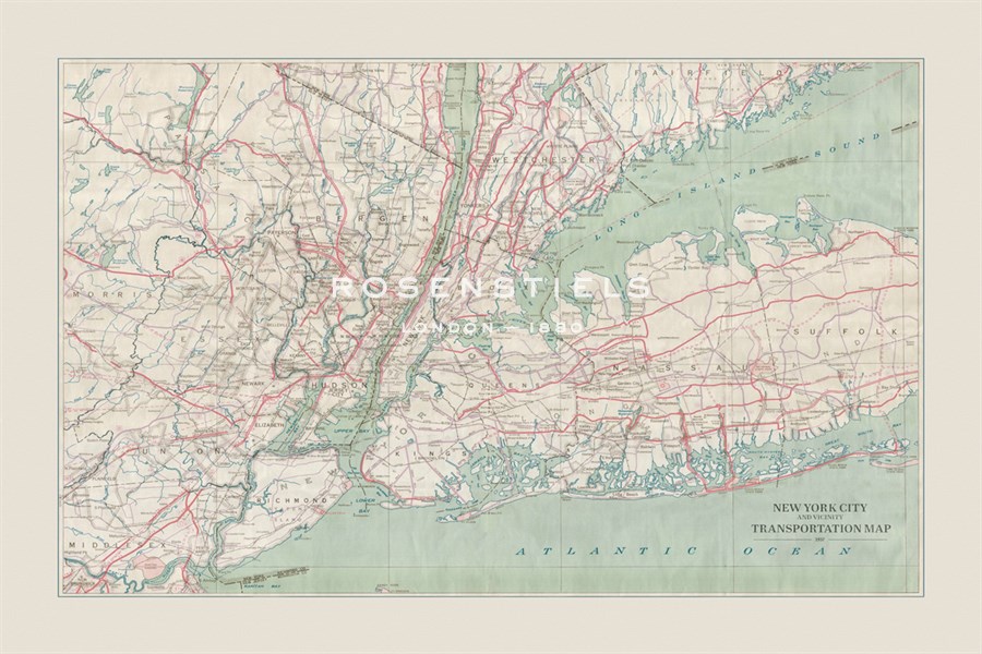 New York City Transportation Map - The Vintage Collection