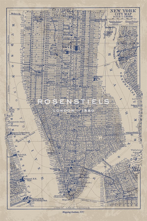 Manhattan Map - The Vintage Collection