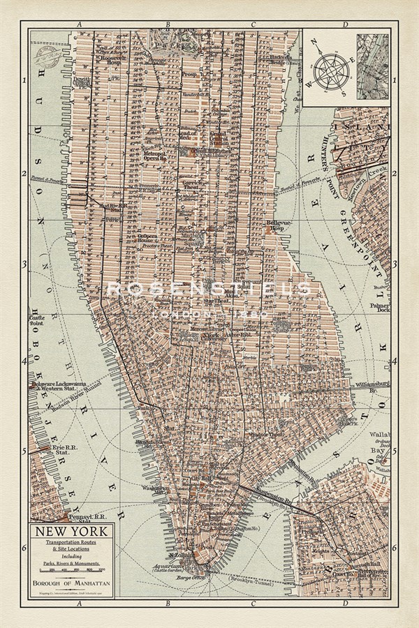 New York Map - The Vintage Collection