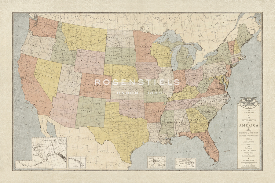 United States Map - The Vintage Collection
