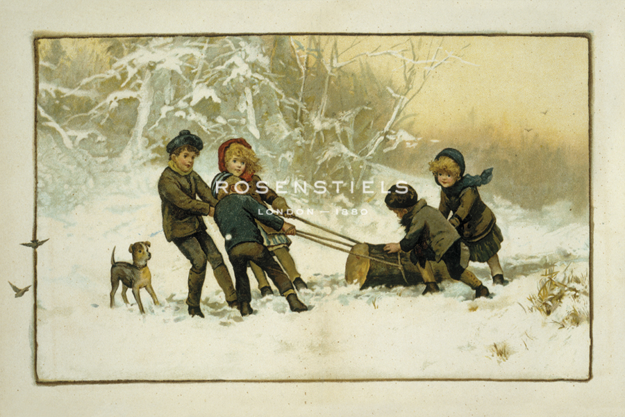 Children Pulling A Log - The Vintage Collection