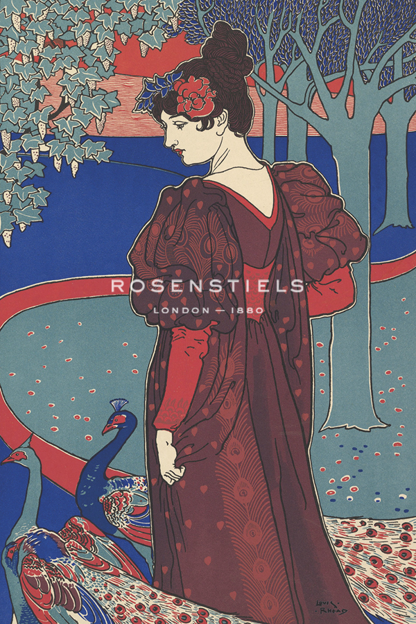Woman with Peacocks - Louis Rhead