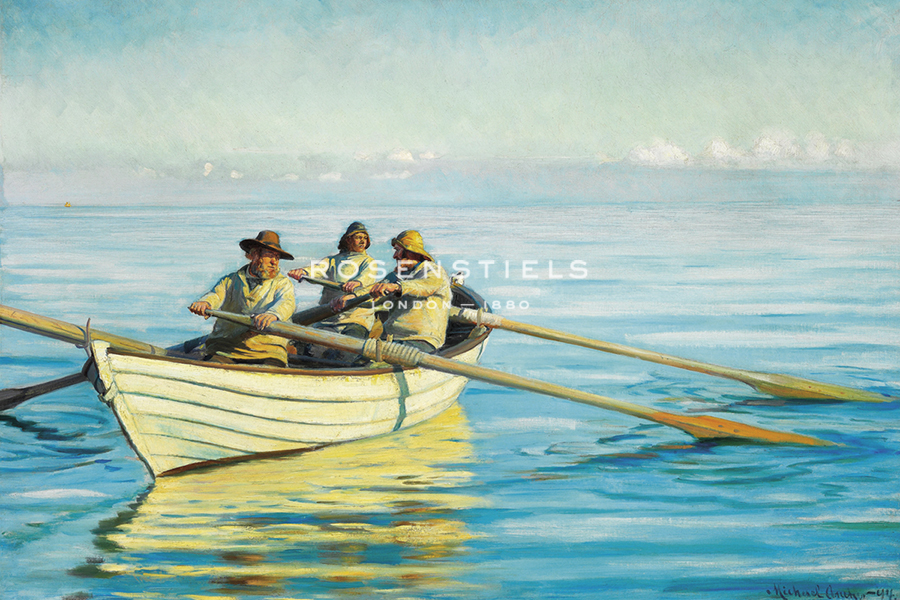 Three Fishermen in a Boat - Michael Ancher