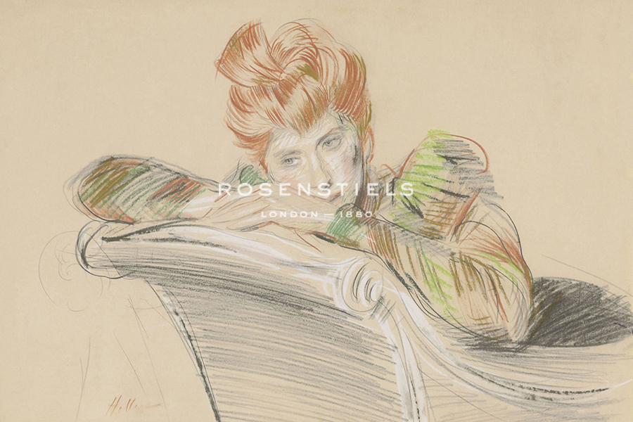 Portrait of a Lady, Reclining on a Chaise - Paul Helleu